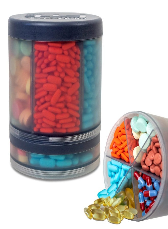 pill thing Monster Extra-Large Pill Organizer (5” Tall x 4.25” Wide) – 10 Adjustable Compartments, Easy Dispense Medication & Supplement Dispenser, Monster Fit 10 - Image 1
